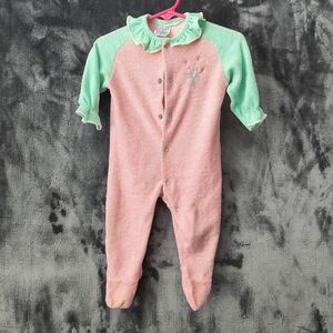 Charming Pink and Mint Kids Footie Vintage Carter's 12-18 Months